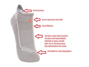 Meia Lupo Dry Soquete Curto Anti Bolhas Corrida Poliamida